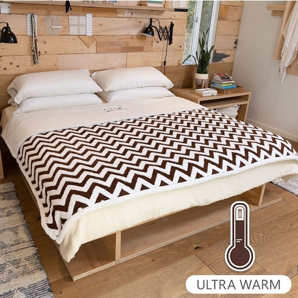 Ailemei Sherpa Fleece Throw Blanket KING SIZE 108×90 - Picture 2 of 9